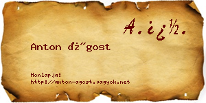 Anton Ágost névjegykártya